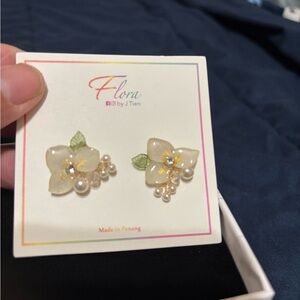 Floral Pearl Earrings by Flora